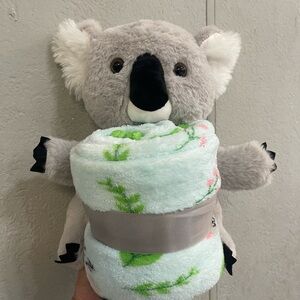 NWOT Koala Plush Toy with Blanket - Gray and Green